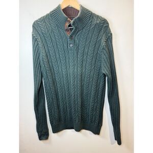Jos. A. Bank Executive Collection Henley Sweater Men's Size Large Forest Green
